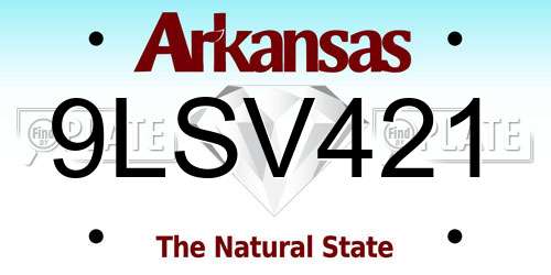 9LSV421 Arkansas License Plate
