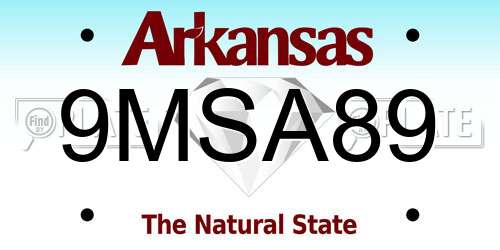 9MSA89 Arkansas License Plate