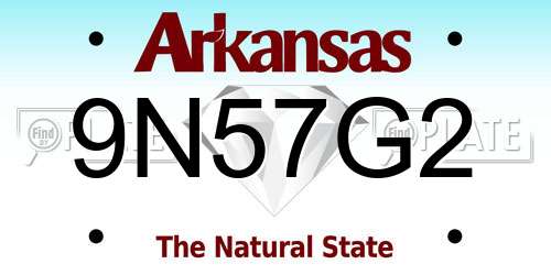 9N57G2 Arkansas License Plate