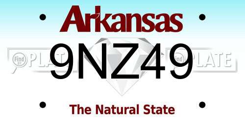 9NZ49 Arkansas License Plate