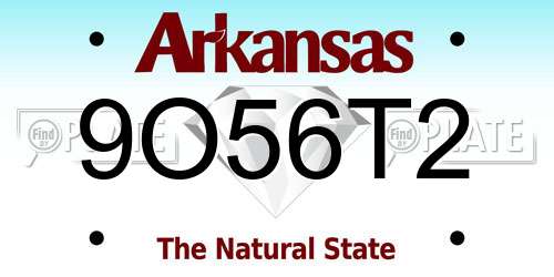 9O56T2 Arkansas License Plate