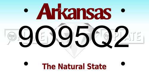 9O95Q2 Arkansas License Plate