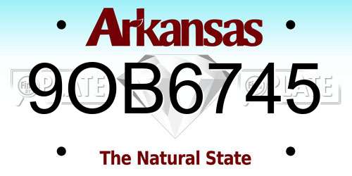 9OB6745 Arkansas License Plate