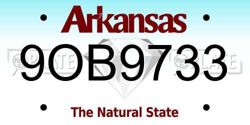 9OB9733 Arkansas License Plate