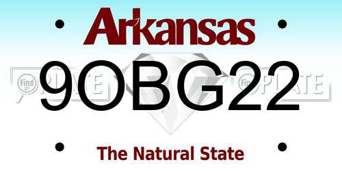 9OBG22 Arkansas License Plate