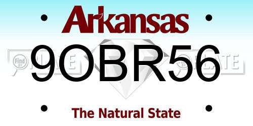 9OBR56 Arkansas License Plate