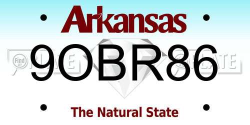 9OBR86 Arkansas License Plate