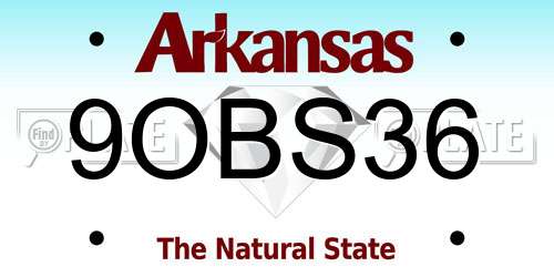 9OBS36 Arkansas License Plate