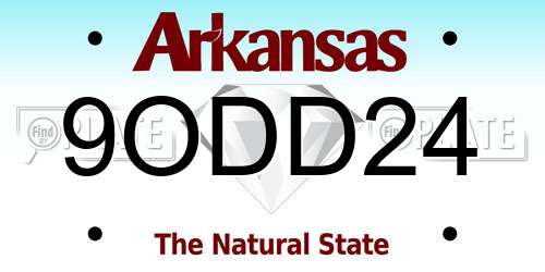 9ODD24 Arkansas License Plate