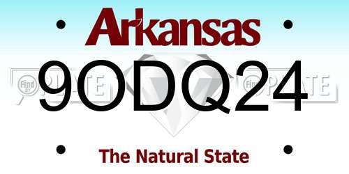 9ODQ24 Arkansas License Plate