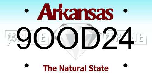 9OOD24 Arkansas License Plate