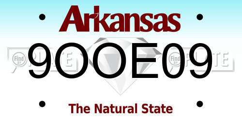 9OOE09 Arkansas License Plate