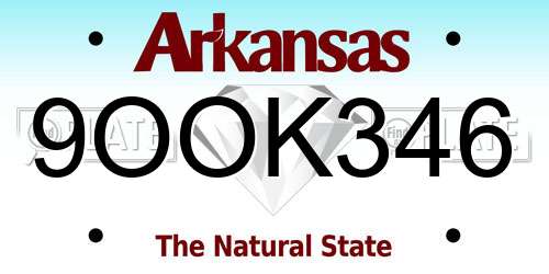 9OOK346 Arkansas License Plate