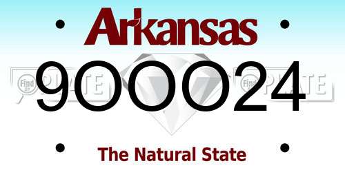 9OOO24 Arkansas License Plate