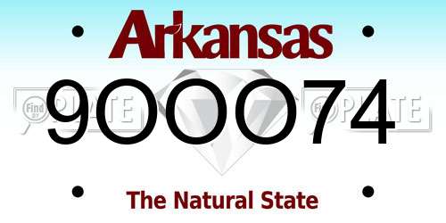 9OOO74 Arkansas License Plate