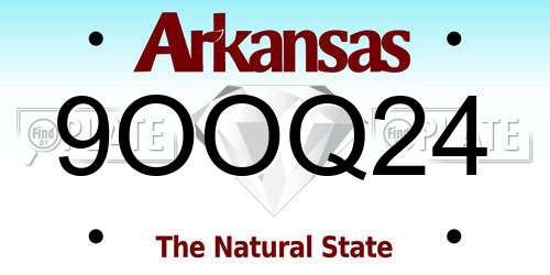 9OOQ24 Arkansas License Plate