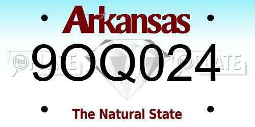 9OQ024 Arkansas License Plate