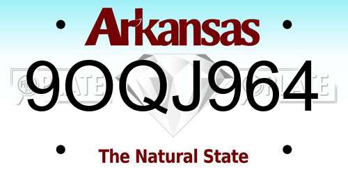 9OQJ964 Arkansas License Plate