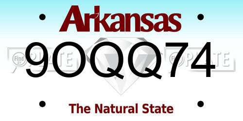 9OQQ74 Arkansas License Plate