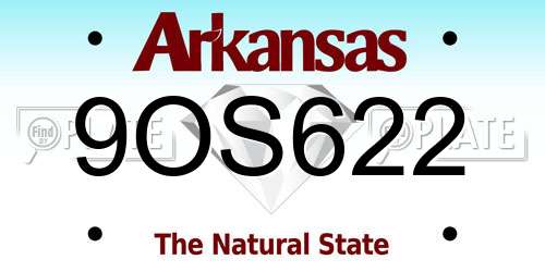 9OS622 Arkansas License Plate