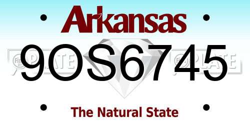 9OS6745 Arkansas License Plate