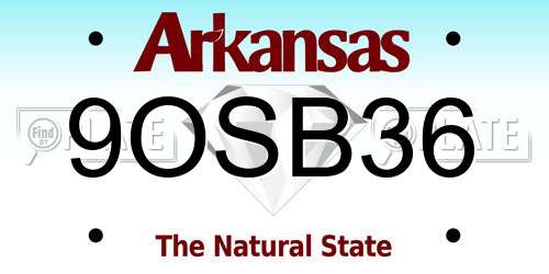 9OSB36 Arkansas License Plate