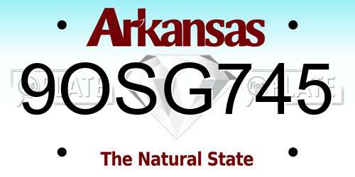 9OSG745 Arkansas License Plate