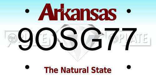 9OSG77 Arkansas License Plate