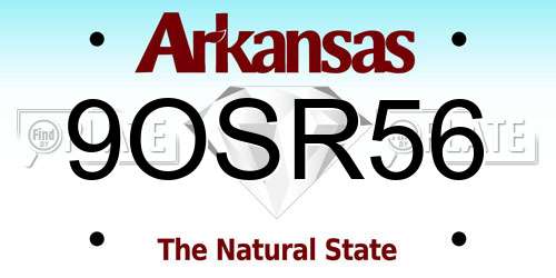 9OSR56 Arkansas License Plate