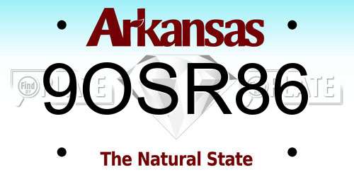 9OSR86 Arkansas License Plate