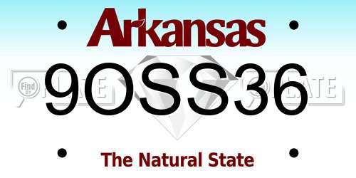 9OSS36 Arkansas License Plate