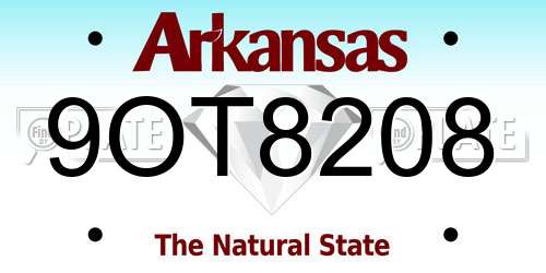 9OT8208 Arkansas License Plate