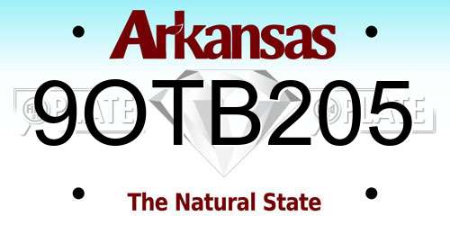 9OTB205 Arkansas License Plate