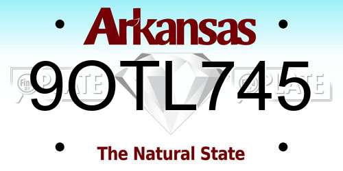 9OTL745 Arkansas License Plate