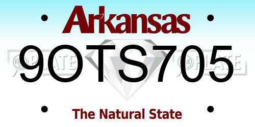 9OTS705 Arkansas License Plate