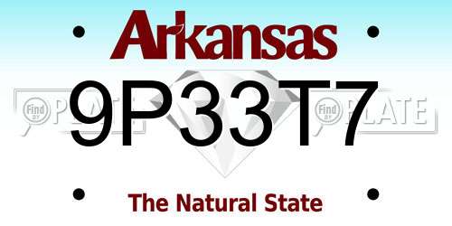9P33T7 Arkansas License Plate