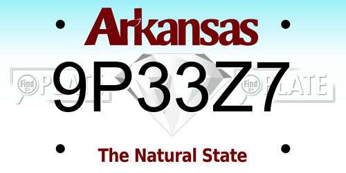 9P33Z7 Arkansas License Plate