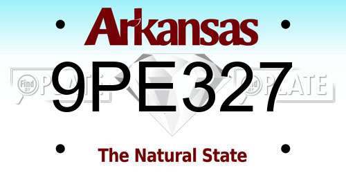 9PE327 Arkansas License Plate