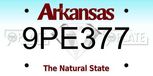 9PE377 Arkansas License Plate