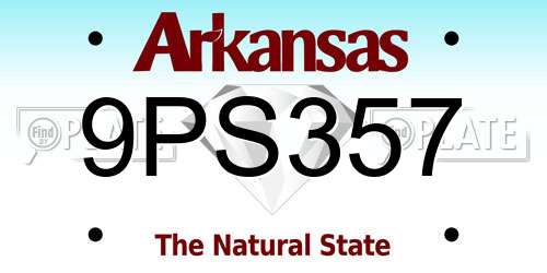 9PS357 Arkansas License Plate