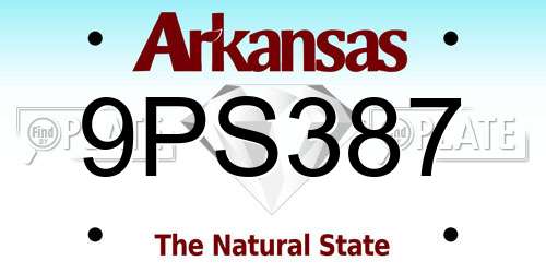 9PS387 Arkansas License Plate