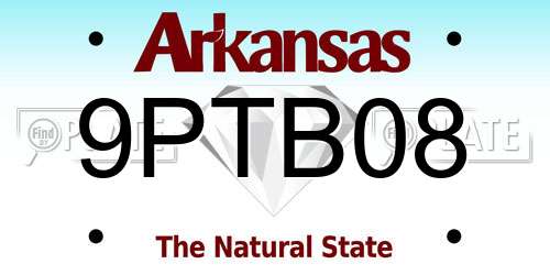 9PTB08 Arkansas License Plate