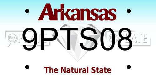 9PTS08 Arkansas License Plate