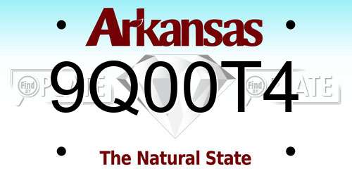 9Q00T4 Arkansas License Plate