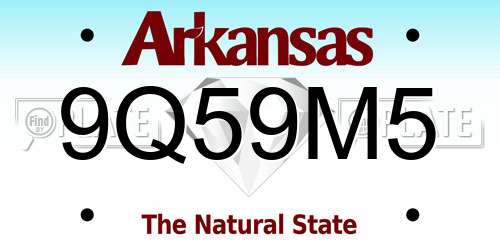 9Q59M5 Arkansas License Plate