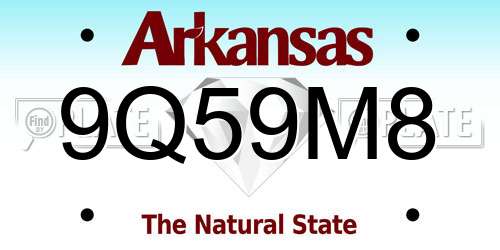 9Q59M8 Arkansas License Plate