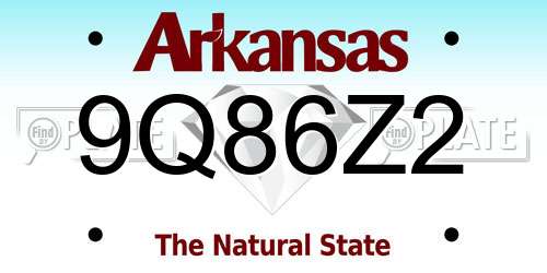 9Q86Z2 Arkansas License Plate