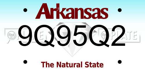 9Q95Q2 Arkansas License Plate