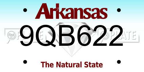 9QB622 Arkansas License Plate