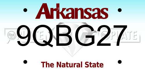 9QBG27 Arkansas License Plate